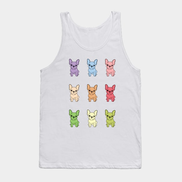 Cute French Bulldog Sticker pack Tank Top by Kawaii Bomb